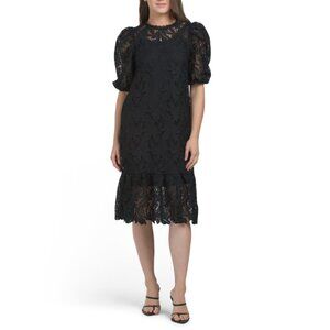 NANCY YANG Black Lace Dress